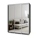 Шкаф-купе с зеркалом МФ Модерн Роланд 220x170x45 см 7 полок ЛДСП цвет коричневый