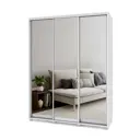 Шкаф-купе с зеркалом МФ Модерн Роланд 220x170x45 см 7 полок ЛДСП цвет белый