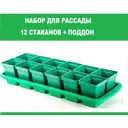 Комплект для рассады Лето Урожай-12 47x16x9 см 12 стаканов поддон
