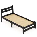 Кровать со сплошным основанием Solarius Мишка 90x190 см сосна цвет черный оникс