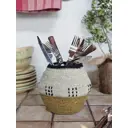 Корзина Covali 17x16x17 см джут цвет бежевый/желтый/черный
