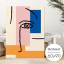 Постер 28 картин Абстракция лицо-минимализм 90x60 см