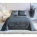Комплект постельного белья Home mercury 30038 Ночной котик семейный перкаль серый