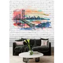 Фотообои Dekor Vinil Мост в Нью-Йорке на фоне кирпичной стены 200x270 см 9093dv