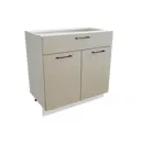 Напольный шкаф с 2 дверцами и ящиком Атласный Серый 80x81.60x47.80 см фасад МДФ светло-серый каркас ЛДСП белый Сурская мебель