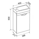 Тумба подвесная с умывальником Emmy Милли 40 Левая