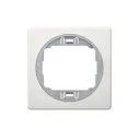 Рамка для розеток и выключателей Aling-conel Eon 80x80 мм 1 пост цвет белый с серебряным