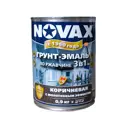 Грунт-эмаль 3 в 1 по металлу Novax молотковая цвет коричневый 0.9 кг