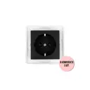 Розетка встраиваемая Aling-conel Prestige 6030.E1 Н3 с заземлением цвет чёрный soft touch набор 3 шт.