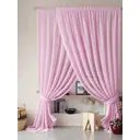 Тюль на шторной ленте At Home Нариа 300x280 см цвет розовый