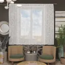 Тюль без шторной ленты для кухни Лента 9241510, 170x165 см цвет белый