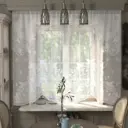 Тюль на шторной ленте для кухни Лента 285x167 см цвет белый