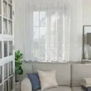 Тюль на шторной ленте для кухни Лента 200x160 см цвет белый