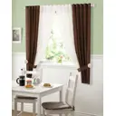 Тюль на шторной ленте для кухни Helga Матуш 300x170 см цвет шоколадный