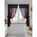 Тюль на шторной ленте для кухни Helga Лирика 200x145 см цвет шоколадный