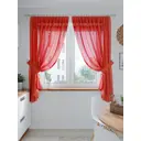 Тюль на шторной ленте для кухни Helga Лирика 200x145 см цвет красный