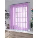Тюль на шторной ленте для кухни Helga Вет 300x180 см цвет сиреневый