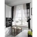 Тюль на шторной ленте для кухни Helga Инганс HL-207126 140x180 см цвет серый