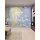 Тюль Joyarty на шторной ленте Прячущийся силуэт 310x265 см рисунок растительный цвет фиолетовый