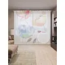 Тюль Joyarty на шторной ленте Модельные цветы 310x265 см рисунок растительный цвет оранжевый