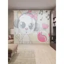 Тюль Joyarty на шторной ленте Кошке нравится музыка 310x265 см цвет розовый