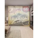 Тюль Joyarty на шторной ленте Приглашение в Калифорнию 310x265 см цвет красный