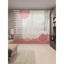 Тюль Joyarty на шторной ленте Пламенные горы 310x265 см рисунок природный цвет красный