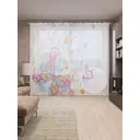 Тюль Joyarty на шторной ленте Фантазийная бабочка 310x265 см рисунок природный цвет фиолетовый