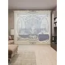 Тюль Joyarty на шторной ленте После шторма 310x265 см цвет синий