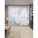Тюль Joyarty на шторной ленте Бабочка желаний 310x265 см рисунок природный цвет фиолетовый