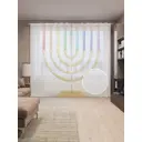 Тюль на шторной ленте Радужный подсвечник 310x265 см рисунок природный цвет желтый