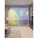 Тюль на шторной ленте Дорога пришельцев 310x265 см цвет синий