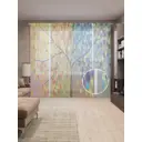 Тюль на шторной ленте Сезонные краски 310x265 см рисунок растительный цвет красный