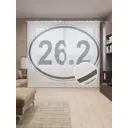 Тюль на шторной ленте Наклейка Марафон 310x265 см цвет черный