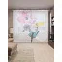 Тюль на шторной ленте Цветочный балет 310x265 см цвет розовый