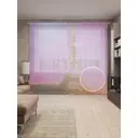 Тюль на шторной ленте Париж готовится ко сну 310x265 см цвет розовый