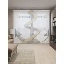 Тюль на шторной ленте JoyArty "Морской символ" 310x265 см цвет бежевый