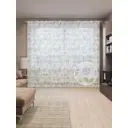 Тюль на шторной ленте Цветы и лепестки 310x265 см рисунок растительный цвет лавандовый