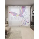 Тюль на шторной ленте Joyarty Магический колибри 310x265 см цвет фиолетовый