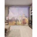 Тюль на шторной ленте Огненный замок 310x265 см цвет фиолетовый