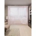 Тюль Joyarty на шторной ленте Вьющиеся цветки 310x265 см рисунок растительный цвет розовый