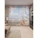 Тюль на шторной ленте Осень в Париже 310x265 см рисунок природный цвет коричневый