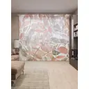Тюль на шторной ленте Лиственная плотность 310x265 см рисунок вензель цвет коричневый