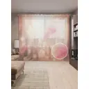 Тюль на шторной ленте Мираж с листьями 310x265 см рисунок растительный цвет оранжевый