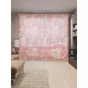 Тюль на шторной ленте Цветочные зигзаги 310x265 см рисунок растительный цвет розовый