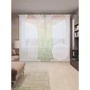 Тюль на шторной ленте Счастливый выпускник 310x265 см цвет зеленый