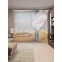 Тюль на шторной ленте По дороге в Лас Вегас 310x265 см цвет песочный