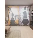 Тюль на шторной ленте Силуэт с веером 310x265 см цвет оранжевый