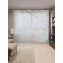 Тюль на шторной ленте Осенние дожди 310x265 см рисунок растительный цвет серый