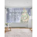 Тюль на шторной ленте для кухни Лесная Красавица 155x180 см цвет зеленый